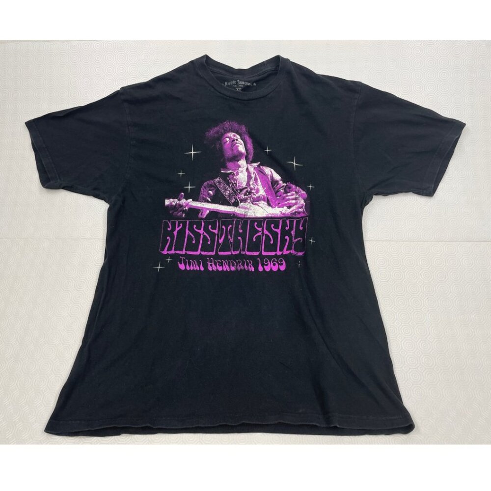 Jimi Hendrix Kiss The Sky 1969 Band Tee Ripple Junction Black T-shirt Men's XL